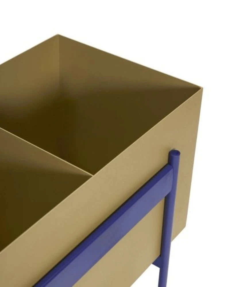 Hubsch Awe Plantenbak Khaki/blauw - 021617 4 Hubsch Awe Plantenbak Khaki/blauw - 021617 - Afbeelding 2