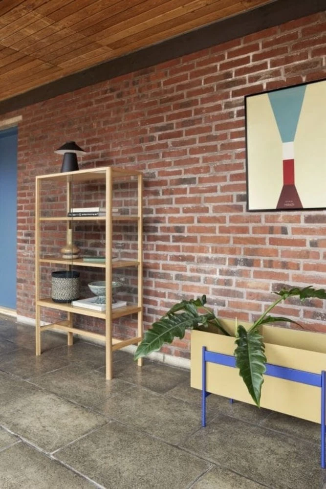 Hubsch Awe Plantenbak Khaki/blauw - 021617 5 Hubsch Awe Plantenbak Khaki/blauw - 021617 - Afbeelding 3