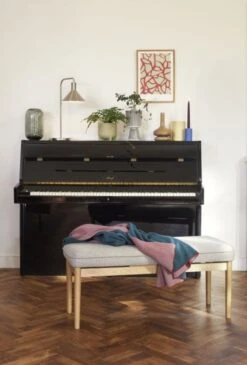 Hubsch Bank Met Kussen - Naturel/grijs -Hubsch hubsch bank met kussen naturel grijs 3