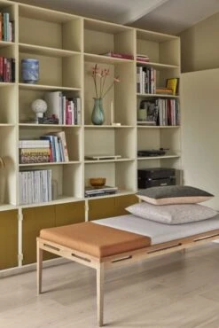 Hubsch Dagbed Inclusief Kussens - Beige/oranje -Hubsch hubsch dagbed inclusief kussens beige oranje 5