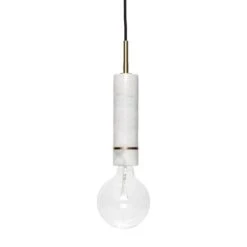 Hubsch Hanglamp Wit Marmer Met Messing Detail -Hubsch hubsch hanglamp wit marmer met messing detail 1