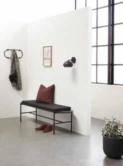 Hubsch Houten Bank Met Kussen Zwart -Hubsch hubsch houten bank met kussen zwart 3