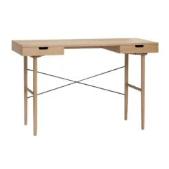 Hubsch Houten Bureau Met 2 Opberglades - Naturel