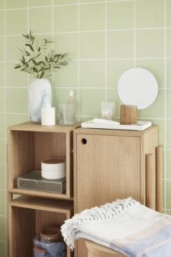 Hubsch Houten Kast Met Planken En Deur - Naturel -Hubsch hubsch houten kast met planken en deur naturel 3