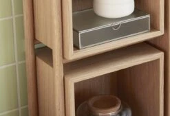 Hubsch Houten Kast Met Planken En Deur - Naturel -Hubsch hubsch houten kast met planken en deur naturel 5