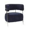 Hubsch Lounge Stoel Polyester/metaal - Blauw/nickel -Hubsch hubsch lounge stoel polyester metaal blauw nickel