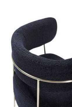 Hubsch Lounge Stoel Polyester/metaal - Blauw/nickel -Hubsch hubsch lounge stoel polyester metaal blauw nickel 3