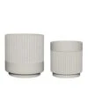 Hubsch Plaster Potten Wit - Set Van 2 Stuks -Hubsch hubsch plaster potten wit set van 2 stuks