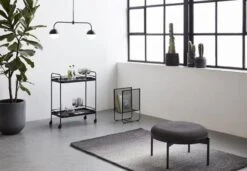 Hubsch Poef Rond Zwart -Hubsch hubsch poef rond zwart 3