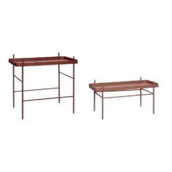 Hubsch Salontafel Rood Metaal - Set Van 2