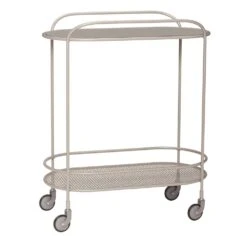 Hubsch Trolley Metaal/glas - Grijs