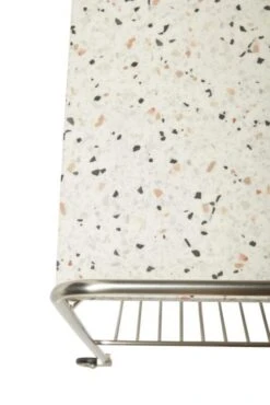 Hubsch Trolley Metaal/terrazzo - Nickel/wit -Hubsch hubsch trolley metaal terrazzo nickel wit 2