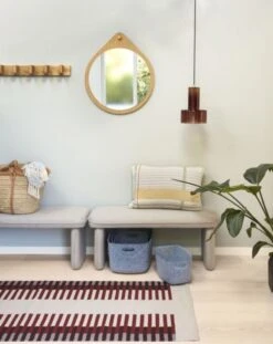 Hubsch Vloerkleed Polyester - Beige/rood/grijs -Hubsch hubsch vloerkleed polyester beige rood grijs 4